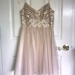 Gold Sequined Semi-Formal Dress